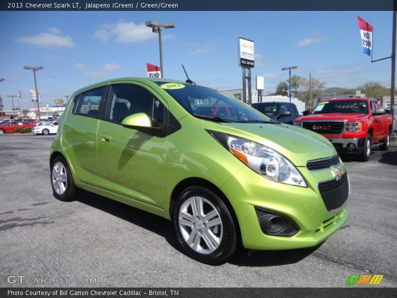 Jalapeno (Green) / Green/Green 2013 Chevrolet Spark LT