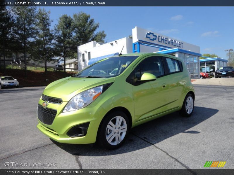 Jalapeno (Green) / Green/Green 2013 Chevrolet Spark LT