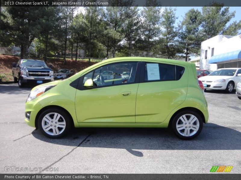 Jalapeno (Green) / Green/Green 2013 Chevrolet Spark LT