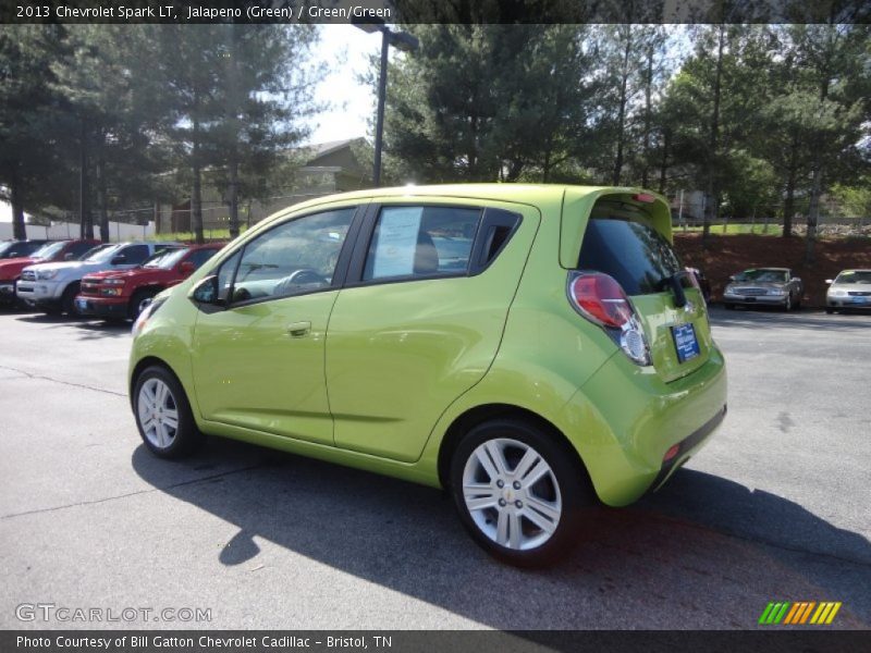 Jalapeno (Green) / Green/Green 2013 Chevrolet Spark LT