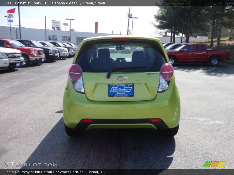 Jalapeno (Green) / Green/Green 2013 Chevrolet Spark LT