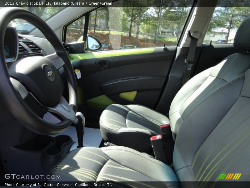 Jalapeno (Green) / Green/Green 2013 Chevrolet Spark LT