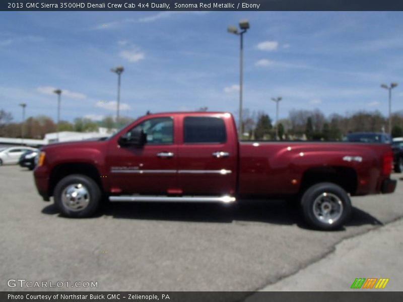 Sonoma Red Metallic / Ebony 2013 GMC Sierra 3500HD Denali Crew Cab 4x4 Dually
