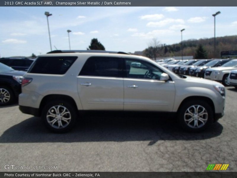 Champagne Silver Metallic / Dark Cashmere 2013 GMC Acadia SLT AWD