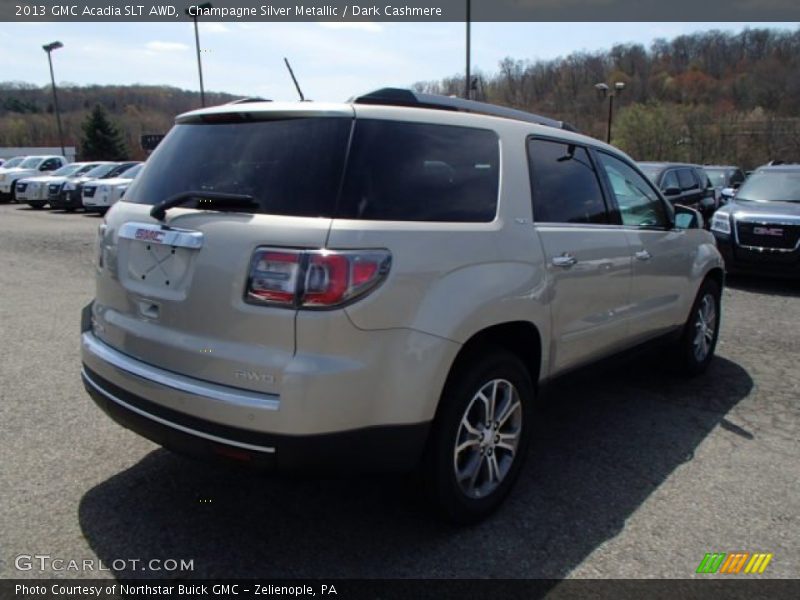 Champagne Silver Metallic / Dark Cashmere 2013 GMC Acadia SLT AWD