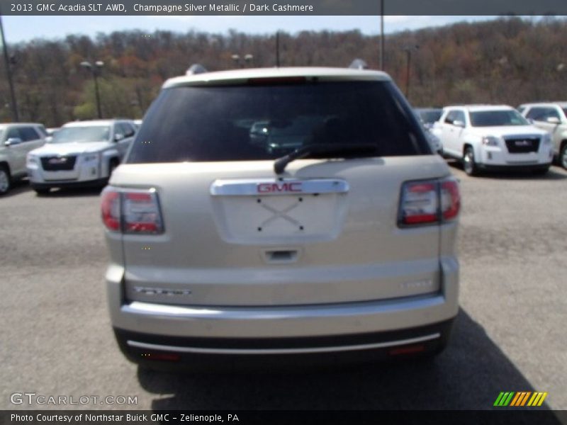 Champagne Silver Metallic / Dark Cashmere 2013 GMC Acadia SLT AWD