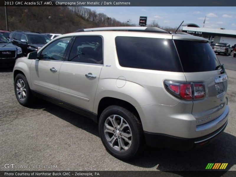 Champagne Silver Metallic / Dark Cashmere 2013 GMC Acadia SLT AWD