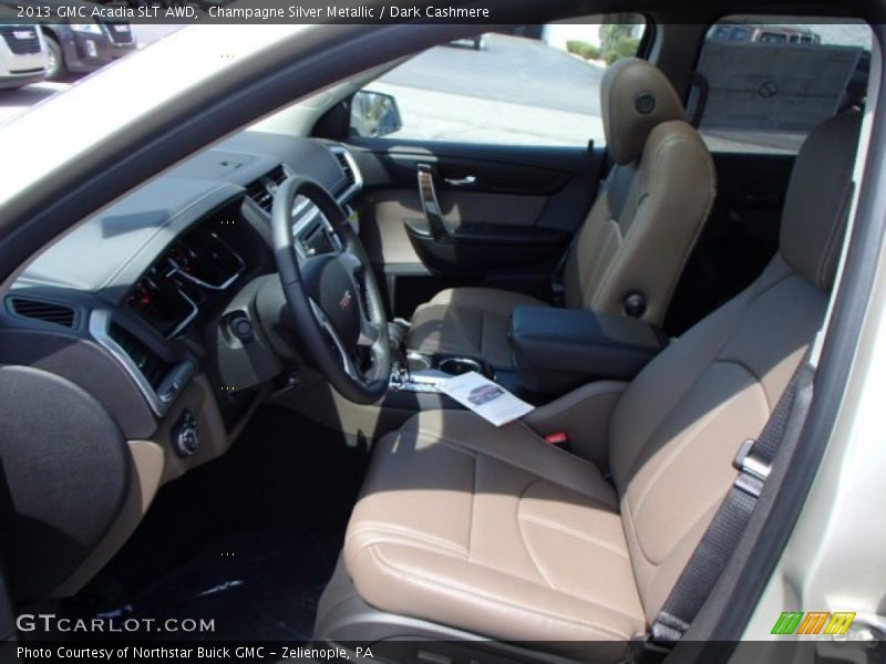 Champagne Silver Metallic / Dark Cashmere 2013 GMC Acadia SLT AWD