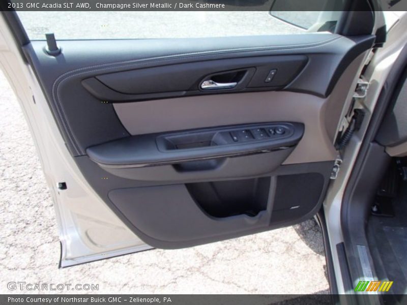 Champagne Silver Metallic / Dark Cashmere 2013 GMC Acadia SLT AWD