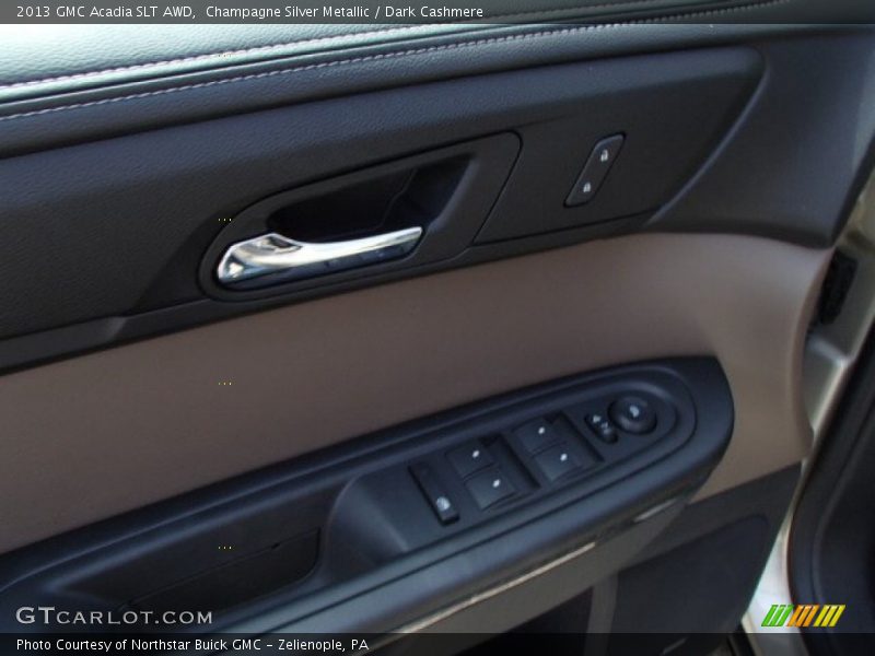 Champagne Silver Metallic / Dark Cashmere 2013 GMC Acadia SLT AWD