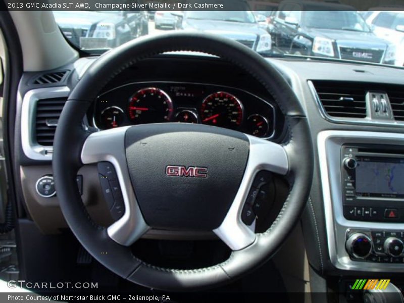 Champagne Silver Metallic / Dark Cashmere 2013 GMC Acadia SLT AWD