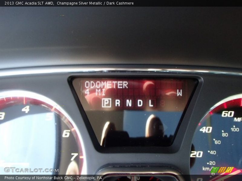 Champagne Silver Metallic / Dark Cashmere 2013 GMC Acadia SLT AWD