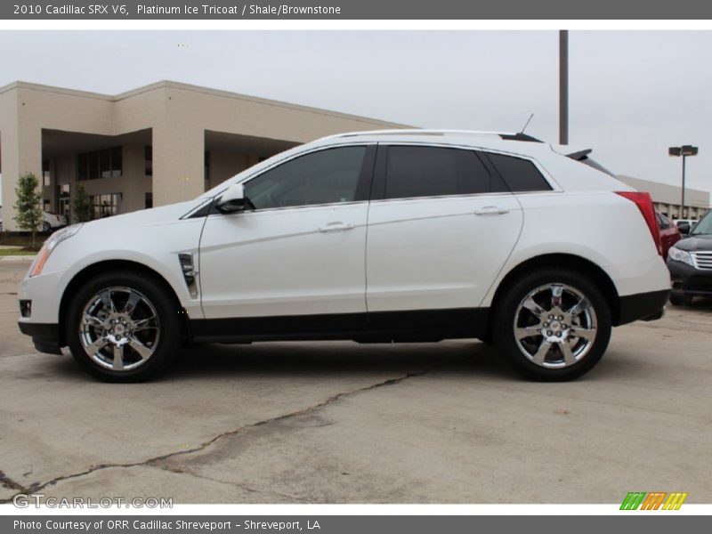 Platinum Ice Tricoat / Shale/Brownstone 2010 Cadillac SRX V6