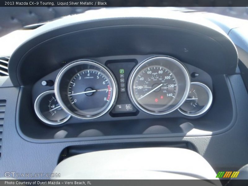 Liquid Silver Metallic / Black 2013 Mazda CX-9 Touring