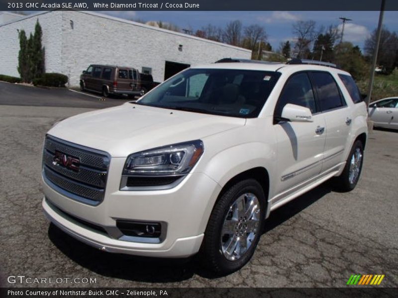 White Diamond Tricoat / Cocoa Dune 2013 GMC Acadia SLE AWD