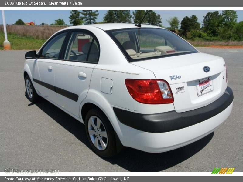 Clear White / Beige 2009 Kia Rio LX Sedan