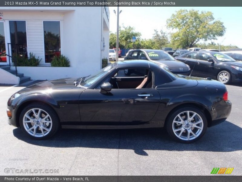 Sparkling Black Mica / Spicy Mocha 2013 Mazda MX-5 Miata Grand Touring Hard Top Roadster