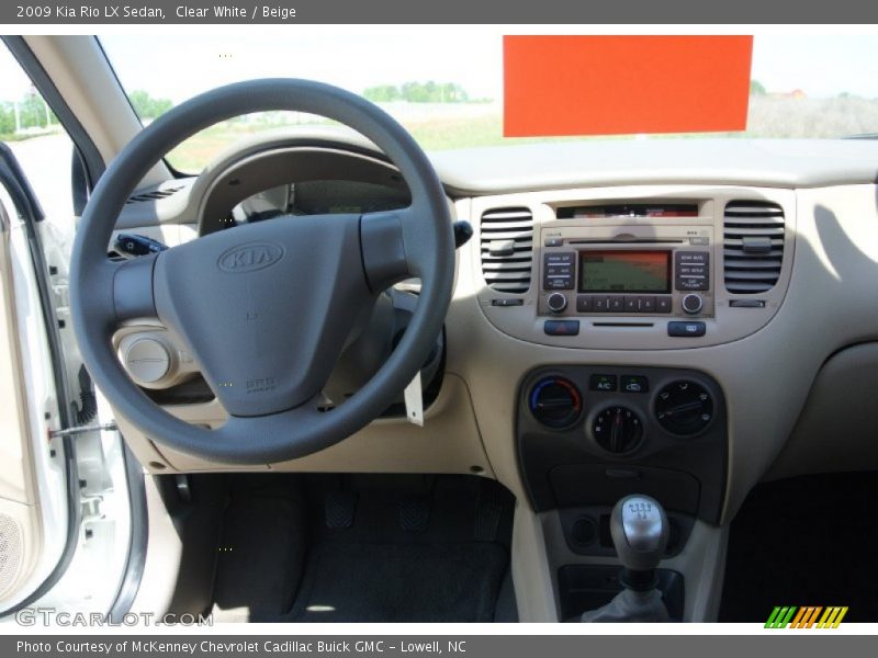 Clear White / Beige 2009 Kia Rio LX Sedan