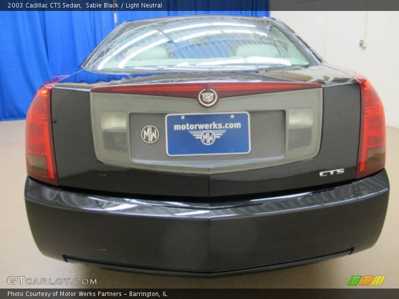 Sable Black / Light Neutral 2003 Cadillac CTS Sedan