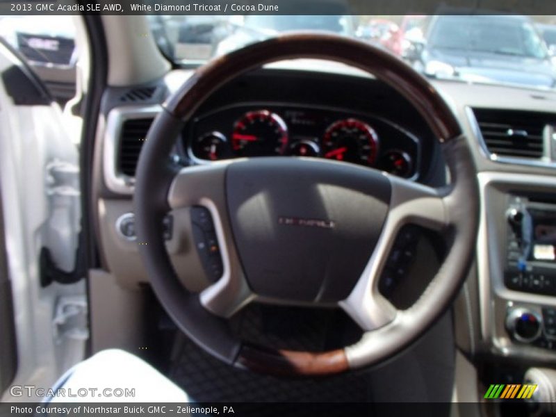 White Diamond Tricoat / Cocoa Dune 2013 GMC Acadia SLE AWD