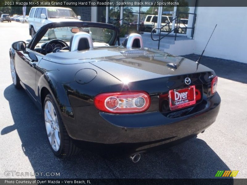 Sparkling Black Mica / Spicy Mocha 2013 Mazda MX-5 Miata Grand Touring Hard Top Roadster