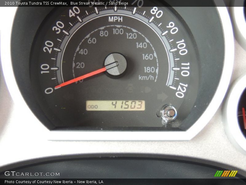 Blue Streak Metallic / Sand Beige 2010 Toyota Tundra TSS CrewMax