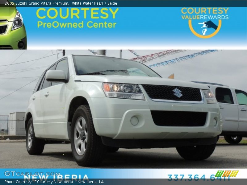 White Water Pearl / Beige 2009 Suzuki Grand Vitara Premium