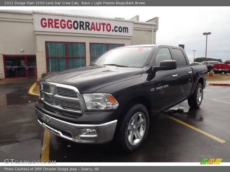 Black / Light Pebble Beige/Bark Brown 2012 Dodge Ram 1500 Lone Star Crew Cab