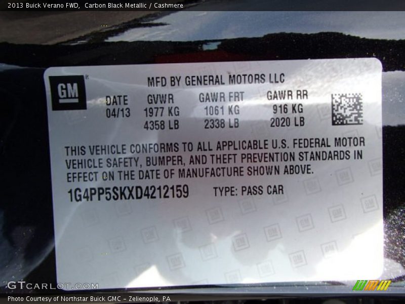 Carbon Black Metallic / Cashmere 2013 Buick Verano FWD