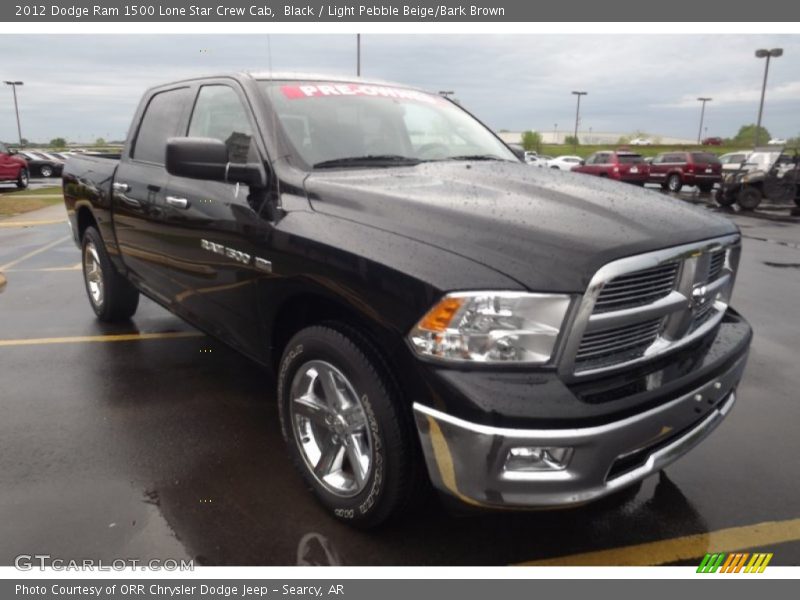 Black / Light Pebble Beige/Bark Brown 2012 Dodge Ram 1500 Lone Star Crew Cab