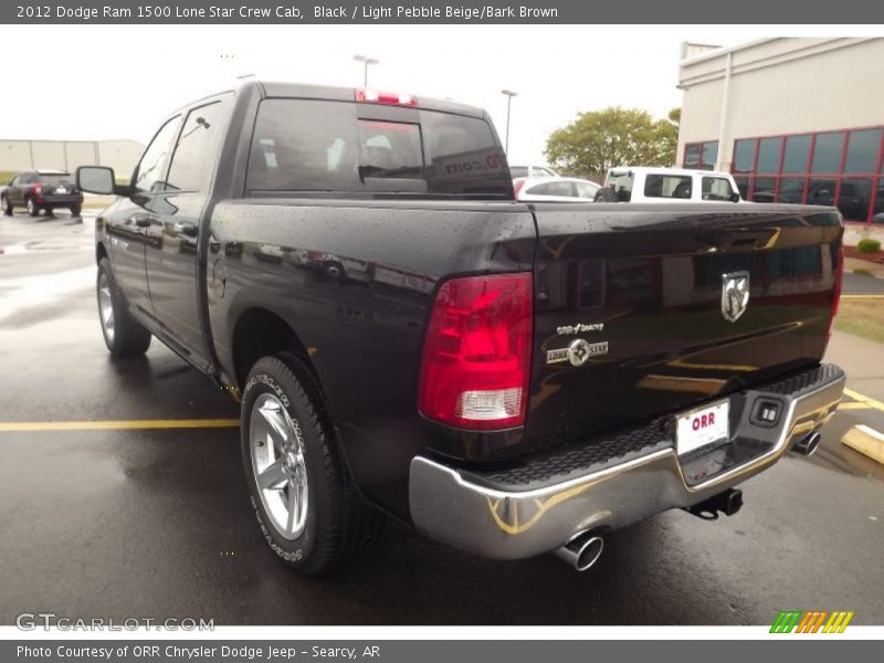 Black / Light Pebble Beige/Bark Brown 2012 Dodge Ram 1500 Lone Star Crew Cab
