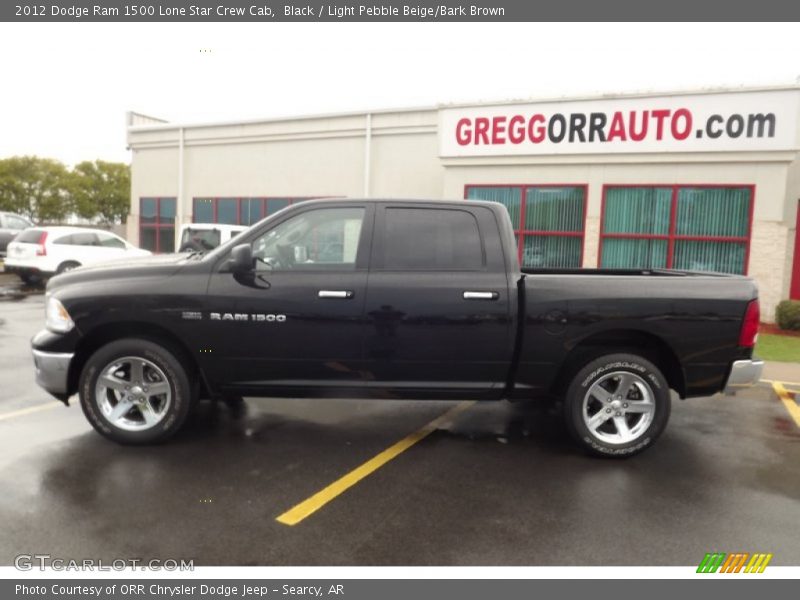 Black / Light Pebble Beige/Bark Brown 2012 Dodge Ram 1500 Lone Star Crew Cab