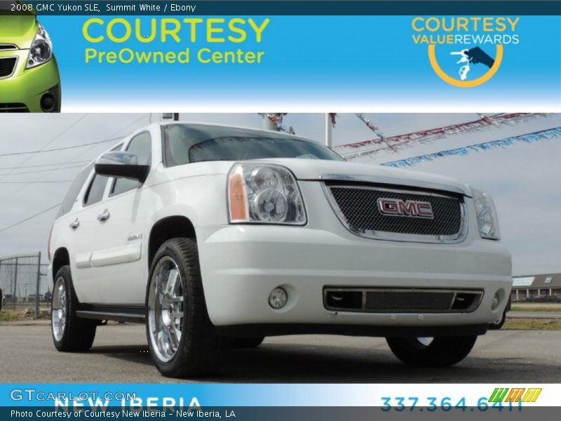 Summit White / Ebony 2008 GMC Yukon SLE