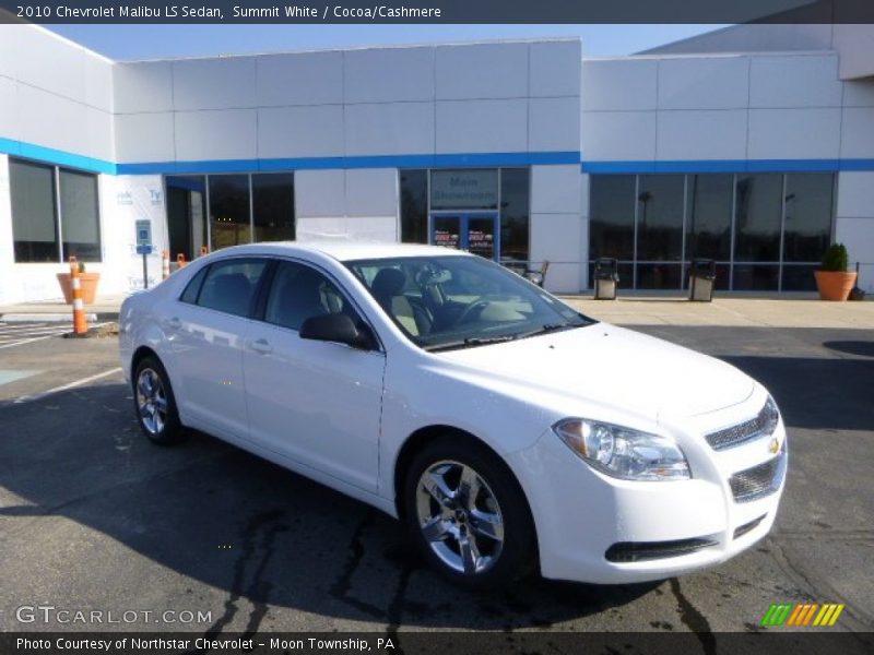 Summit White / Cocoa/Cashmere 2010 Chevrolet Malibu LS Sedan
