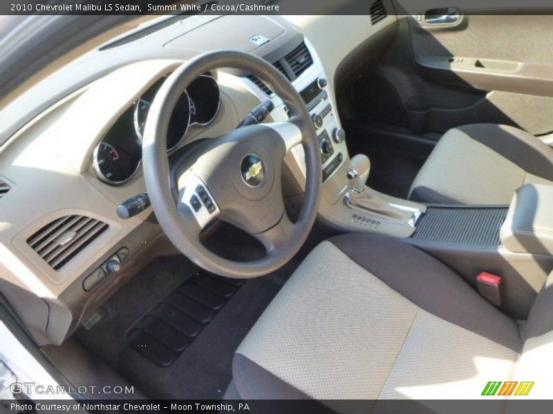 Summit White / Cocoa/Cashmere 2010 Chevrolet Malibu LS Sedan