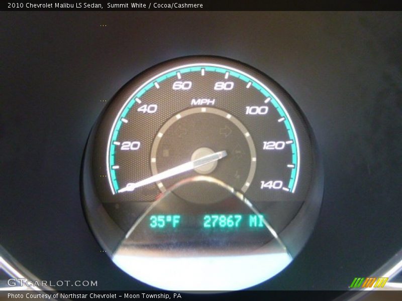 Summit White / Cocoa/Cashmere 2010 Chevrolet Malibu LS Sedan