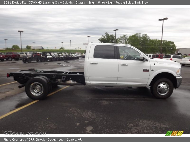 Bright White / Light Pebble Beige/Bark Brown 2011 Dodge Ram 3500 HD Laramie Crew Cab 4x4 Chassis
