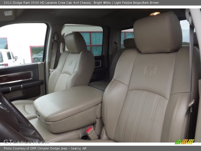 Bright White / Light Pebble Beige/Bark Brown 2011 Dodge Ram 3500 HD Laramie Crew Cab 4x4 Chassis