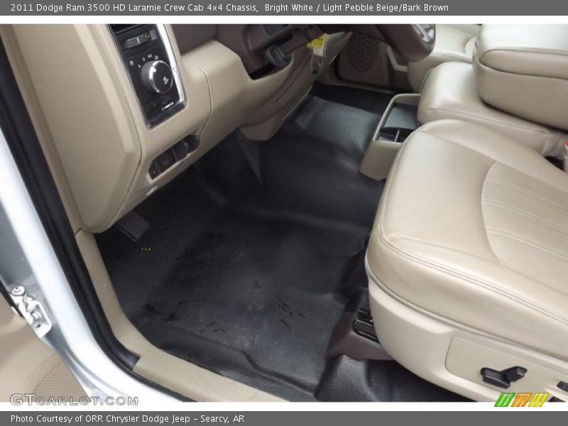 Bright White / Light Pebble Beige/Bark Brown 2011 Dodge Ram 3500 HD Laramie Crew Cab 4x4 Chassis