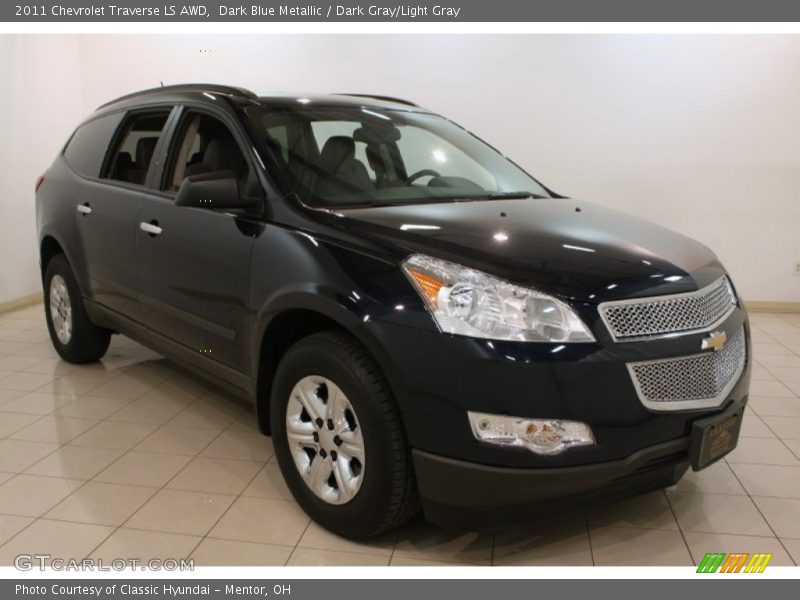 Dark Blue Metallic / Dark Gray/Light Gray 2011 Chevrolet Traverse LS AWD
