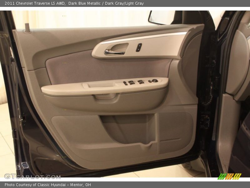 Dark Blue Metallic / Dark Gray/Light Gray 2011 Chevrolet Traverse LS AWD