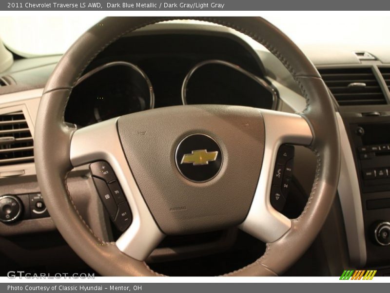 Dark Blue Metallic / Dark Gray/Light Gray 2011 Chevrolet Traverse LS AWD