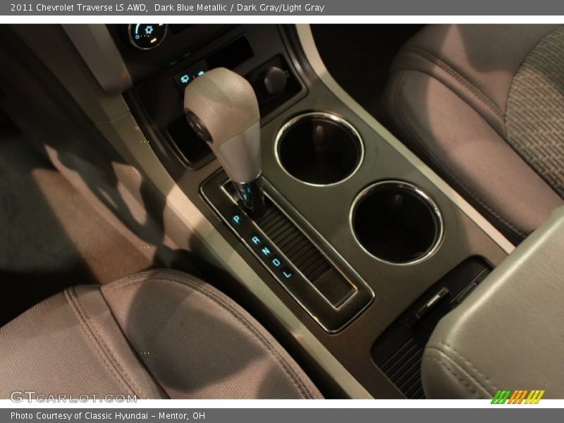 Dark Blue Metallic / Dark Gray/Light Gray 2011 Chevrolet Traverse LS AWD