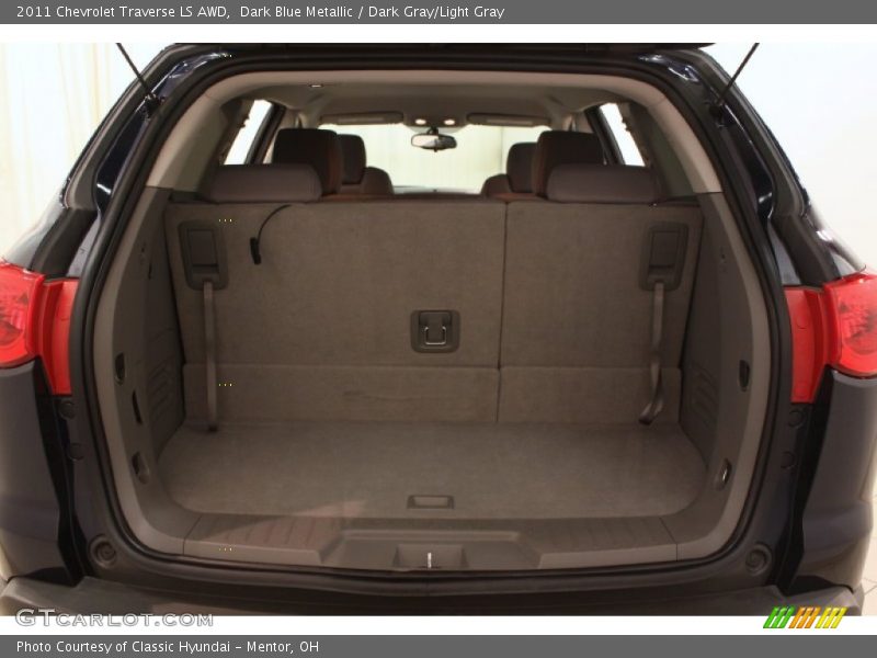 Dark Blue Metallic / Dark Gray/Light Gray 2011 Chevrolet Traverse LS AWD