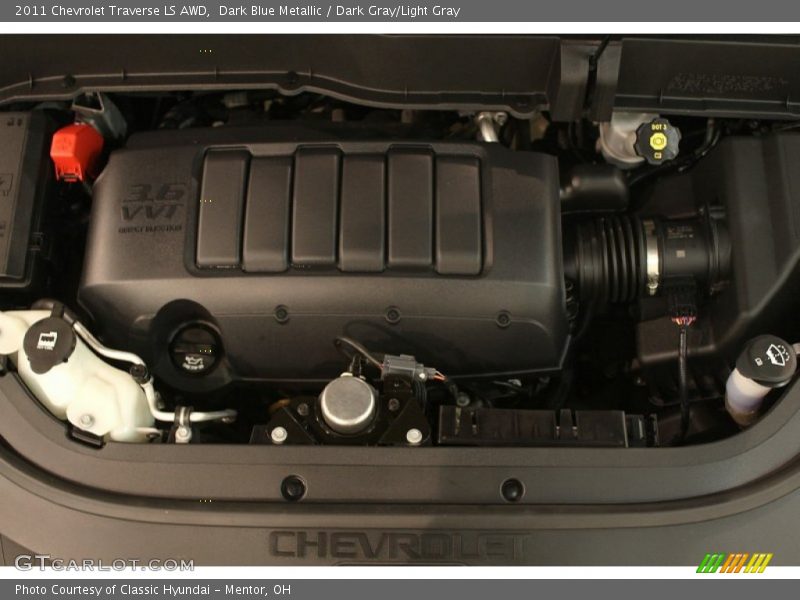 Dark Blue Metallic / Dark Gray/Light Gray 2011 Chevrolet Traverse LS AWD