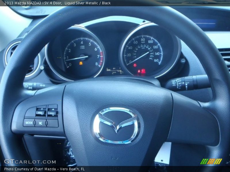 Liquid Silver Metallic / Black 2013 Mazda MAZDA3 i SV 4 Door
