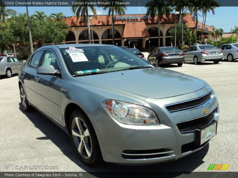 Golden Pewter Metallic / Titanium 2009 Chevrolet Malibu Hybrid Sedan