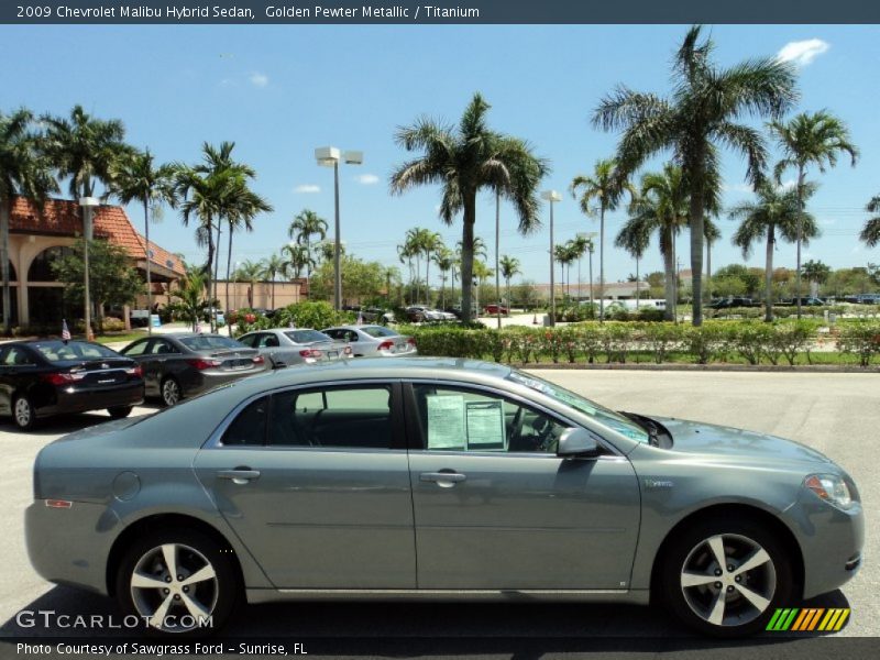 Golden Pewter Metallic / Titanium 2009 Chevrolet Malibu Hybrid Sedan