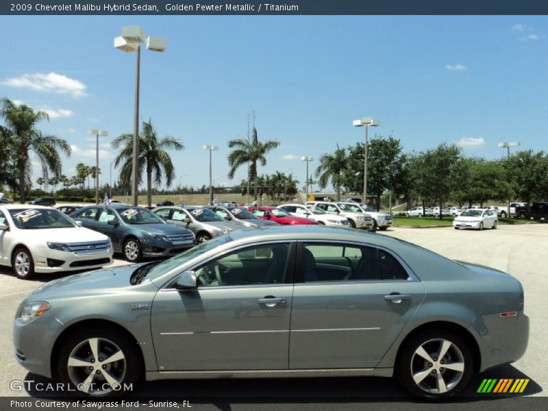 Golden Pewter Metallic / Titanium 2009 Chevrolet Malibu Hybrid Sedan