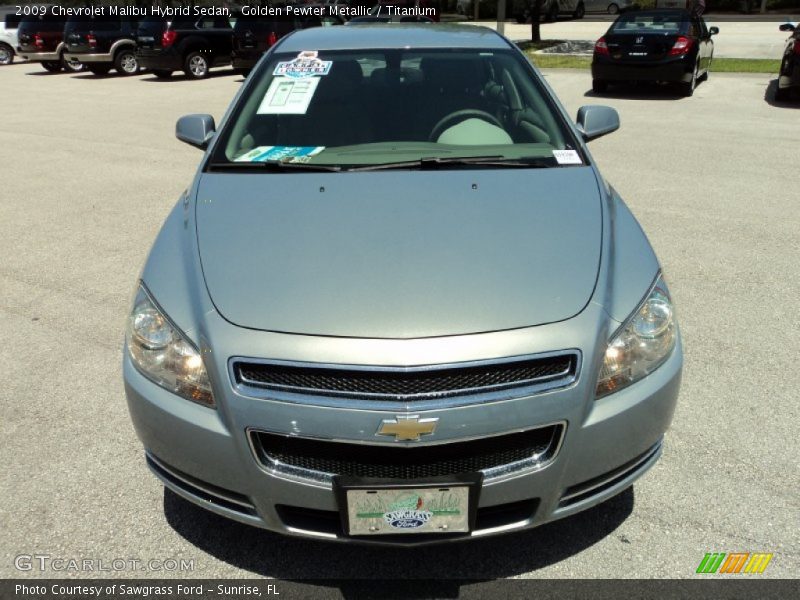 Golden Pewter Metallic / Titanium 2009 Chevrolet Malibu Hybrid Sedan